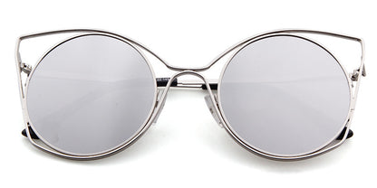 Women's Round Frame Full Frame Sunglasses With Ac Lens Material In Golden, Perfect For Spring