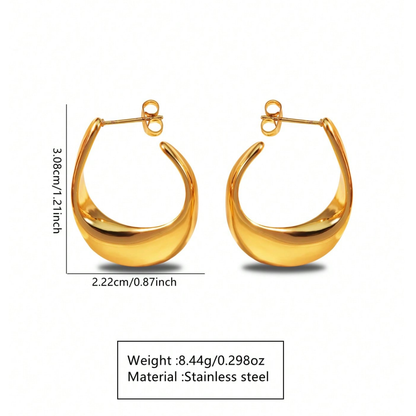 For Women Irregular Three-dimensional Earrings Made Of 304 Stainless Steel With 18K Real Gold Plated