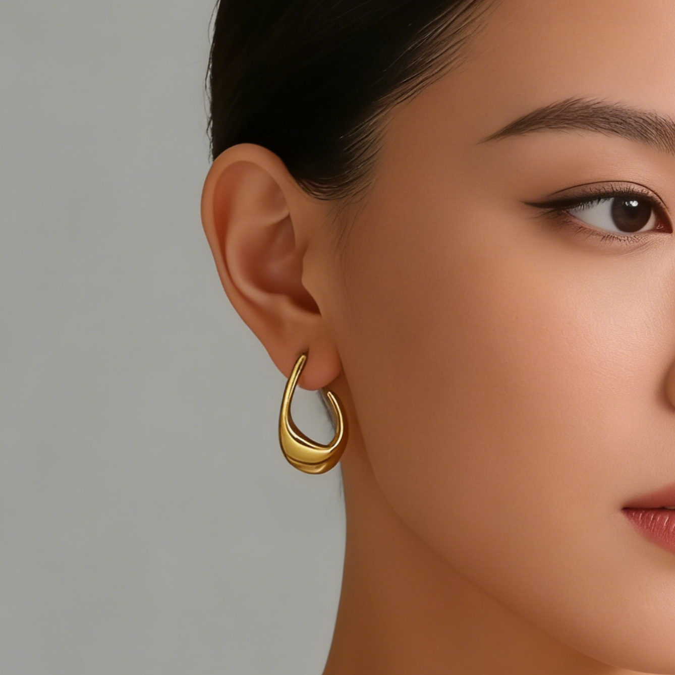 For Women Irregular Three-dimensional Earrings Made Of 304 Stainless Steel With 18K Real Gold Plated