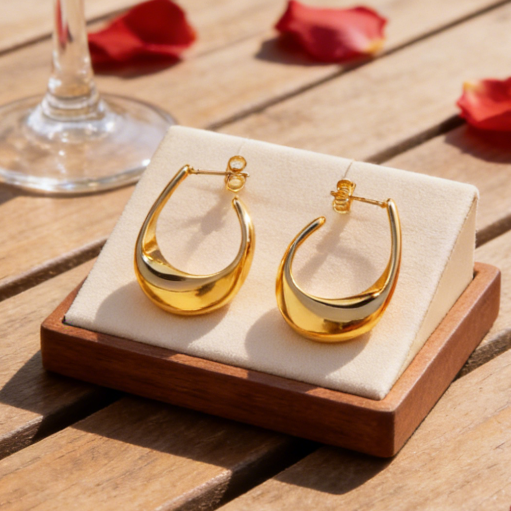For Women Irregular Three-dimensional Earrings Made Of 304 Stainless Steel With 18K Real Gold Plated