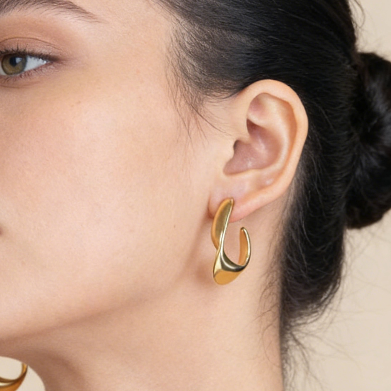 For Women Irregular Three-dimensional Earrings Made Of 304 Stainless Steel With 18K Real Gold Plated