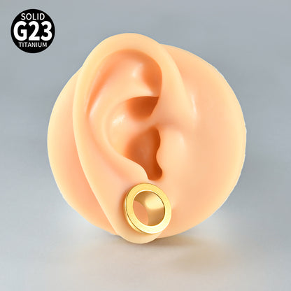 Three-dimensional Round Pure Titanium Ear Expander For Women, 18K Gold Plated, 1 Piece