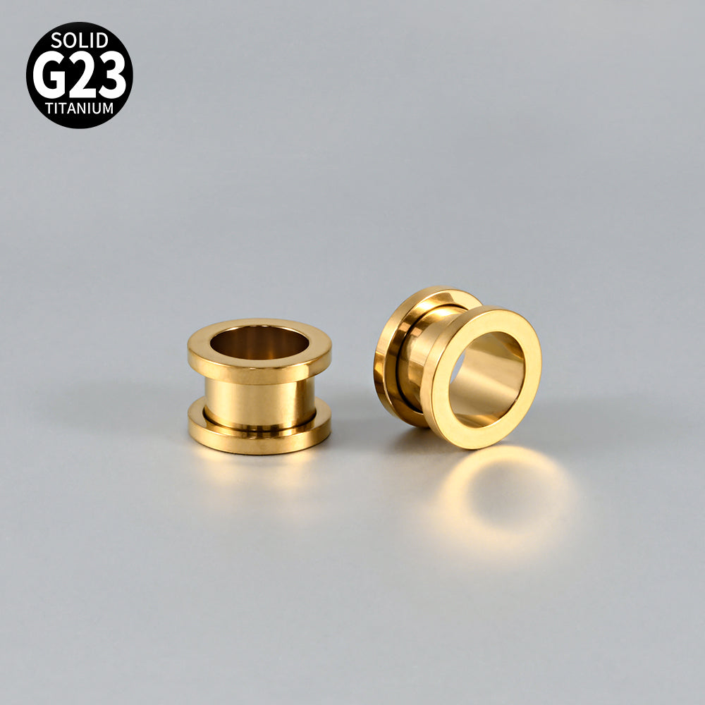 Three-dimensional Round Pure Titanium Ear Expander For Women, 18K Gold Plated, 1 Piece