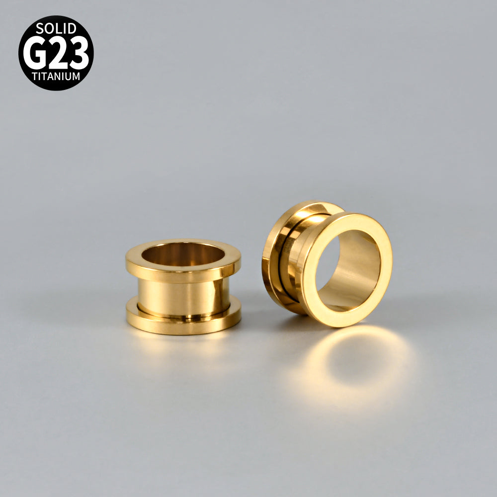 Three-dimensional Round Pure Titanium Ear Expander For Women, 18K Gold Plated, 1 Piece