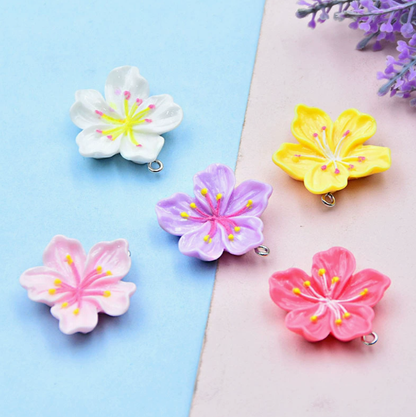 Resin Flowers Love Charms Pendant In Colour, Beautiful Hanging Decoration