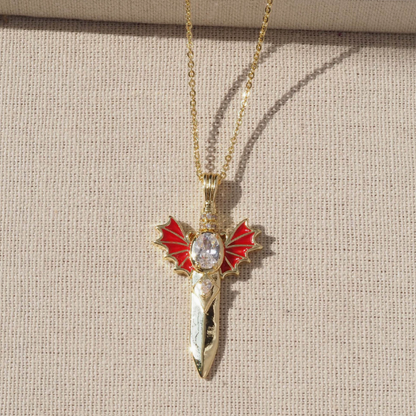 Angel Wings Pendant For Love Charms Featuring Enamel Craft