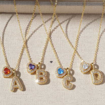 For Love Charms Golden Copper Pendant Featuring Electroplated Finish With Birthstone Inlay
