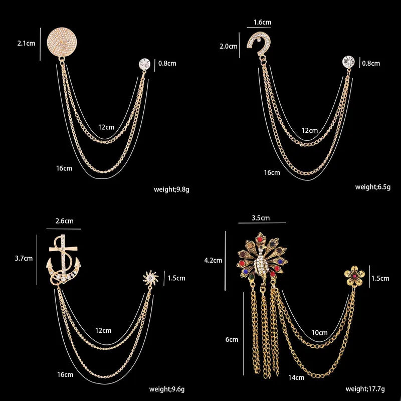 Men's Lapel Pin Crown Heart Eagle Wing Coat Tuxedo Accessory Alloy Jewelry Polka Dot Plaid Checkered Pattern