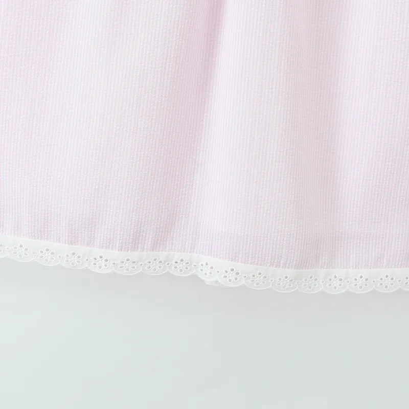 Stripe Sleeveless Tank Dress With Plunging Neck In Polyester Fabric, Knee-Length Style