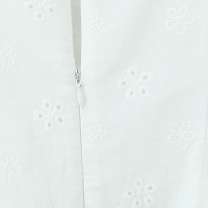 Sexy Sleeveless Embroidery Regular Dress In Polyester With Collarless Neckline, Knee-Length Style