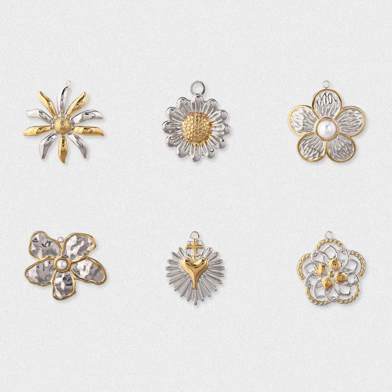 Sun Love Charms Jewelry Accessories In Silver Titanium Steel With Electroplated Finish