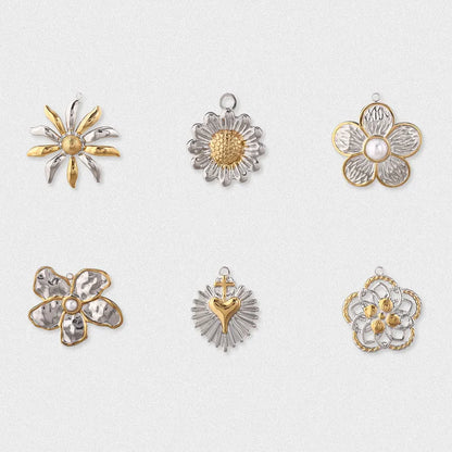 Sun Love Charms Jewelry Accessories In Silver Titanium Steel With Electroplated Finish