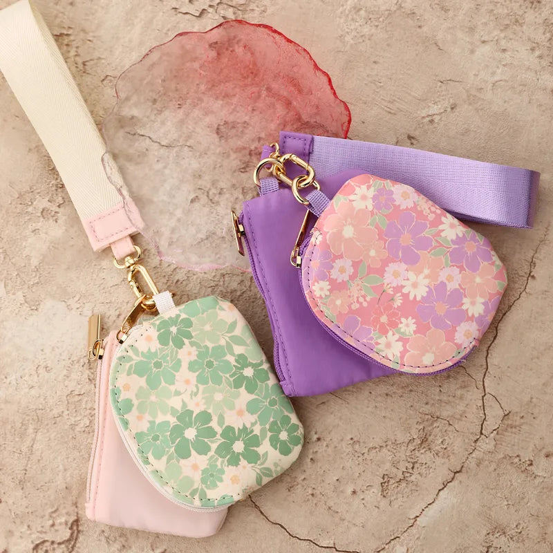 Solid Color Nylon Small Wallet For Women Featuring Ornament Design In Semicircle Shape