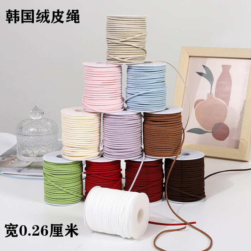 Solid Color Velvet Ribbon Rope In New Style Suede, 1 PCS Package Colored Ribbon For Event & Party Supplies