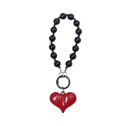 Heart Shape Acrylic Mobile Phone Chain In Multicolor, Stylish Bag Pendant Accessory
