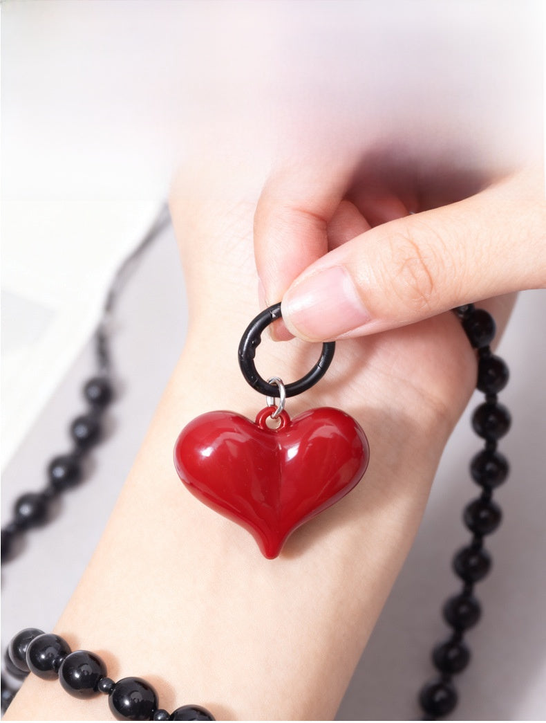 Heart Shape Acrylic Mobile Phone Chain In Multicolor, Stylish Bag Pendant Accessory