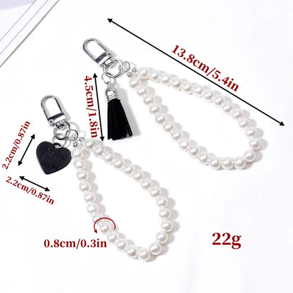 Heart Shape Acrylic Mobile Phone Chain In Multicolor, Stylish Bag Pendant Accessory