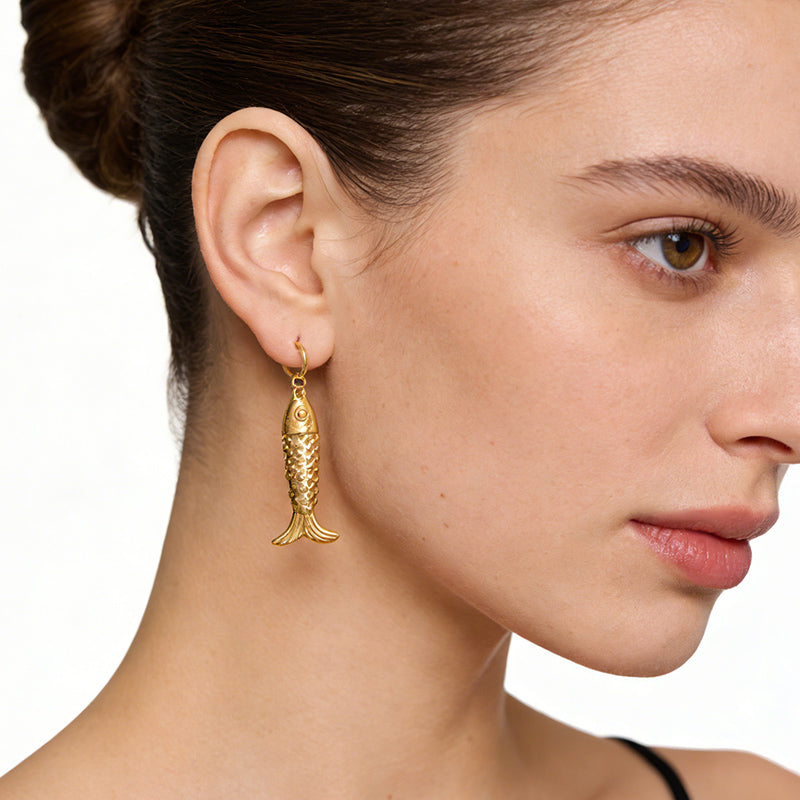 Cute Snowflake Earrings For Women In 304 Stainless Steel With 18K Gold Plated Electroplated Finish