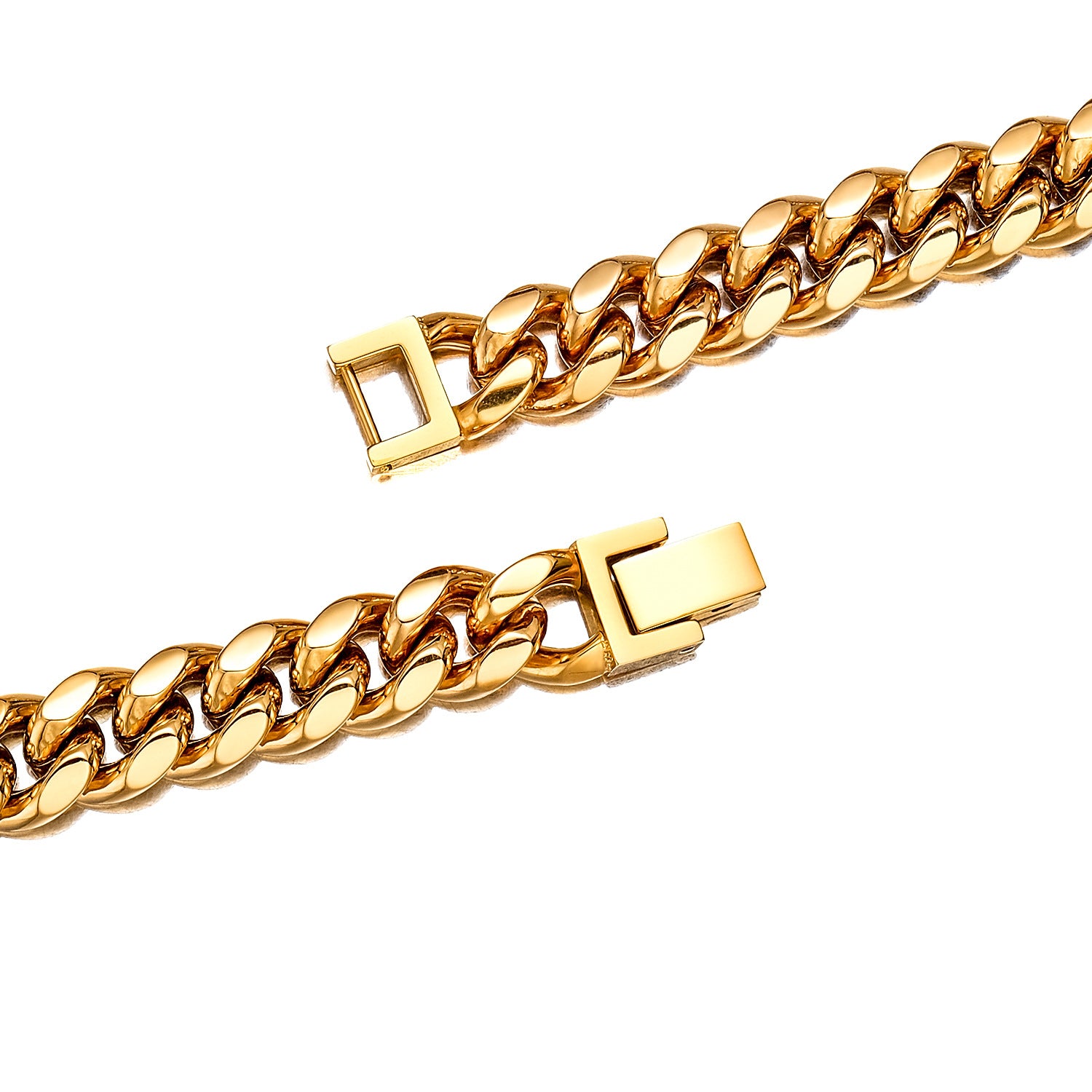 Men's Geometric Hip-Hop Necklace With Titanium Steel Cuban Link Chain Featuring Electroplated Finish