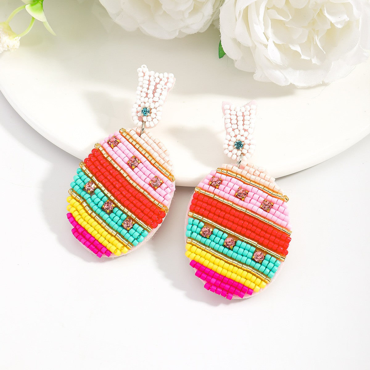 Cute Rabbit Earrings For Women, Plastic Material, Perfect For Easter Celebration