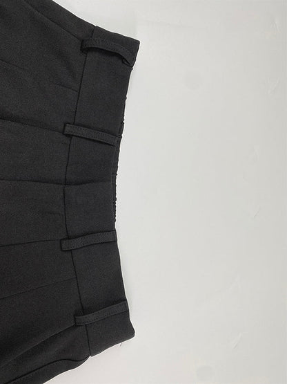 High Waisted Loose Pockets Split-Joint Striped Pants Trousers