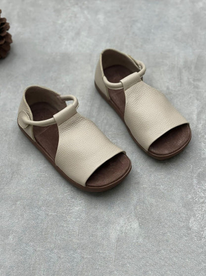 Women Summer Soft Genuine Leather Flat Sandals