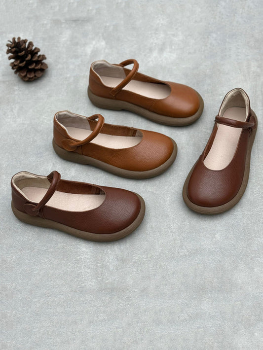 Women Vintage Genuine Leather Flat Shoes