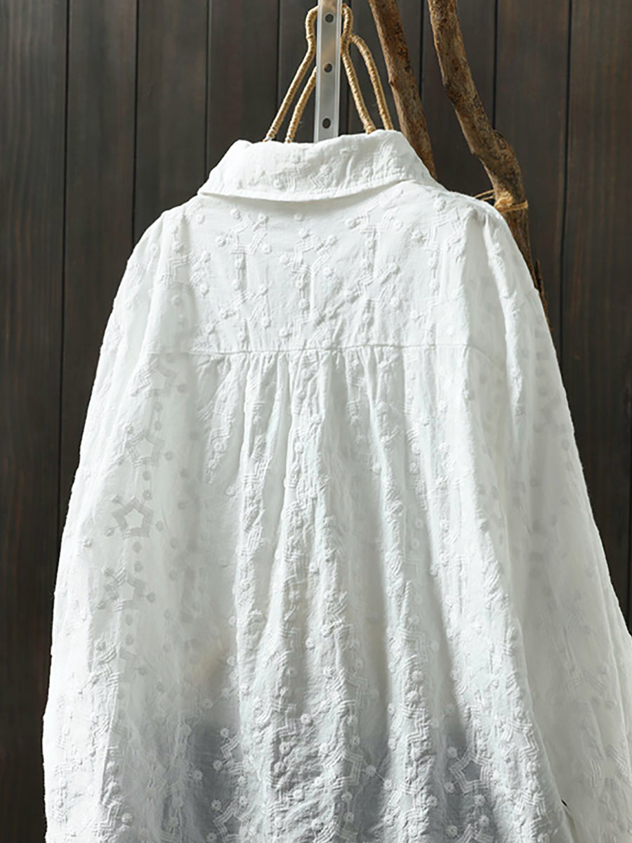 Women Spring Artsy Embroidery Shirt