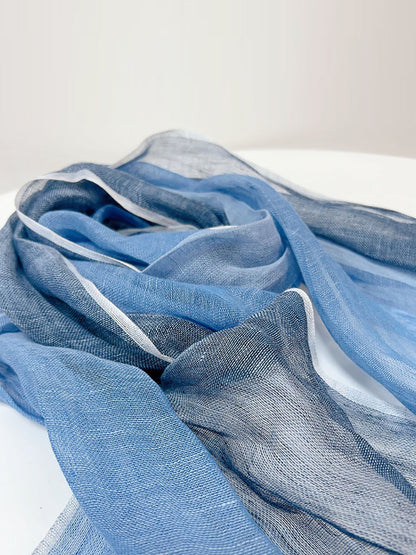 Casual Linen Colorblock Tassel Sunproof Scarf