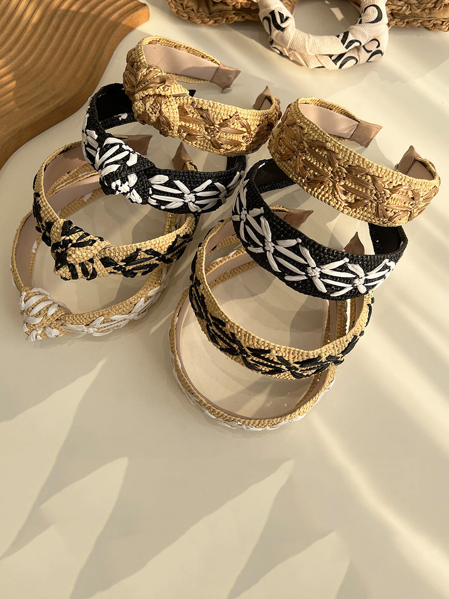 4 Pieces Women Vintage Flower Knit Hair Brand