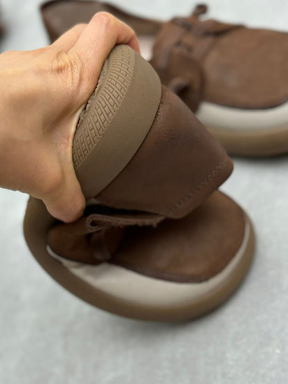 Women Summer Colorblock Leather Low Heel Shoes