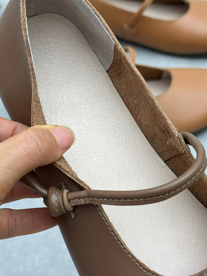 Women Casual Solid Genuine Leather Low Heel Shoes