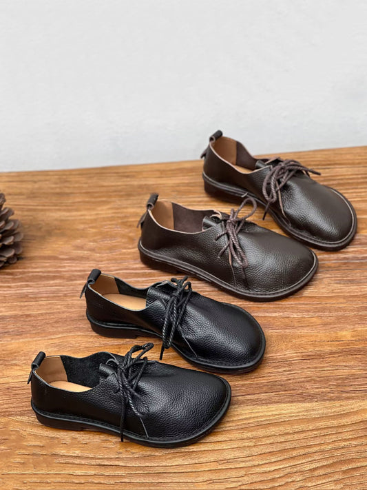 Women Summer Soft Genuine Leather Low Heel Shoes