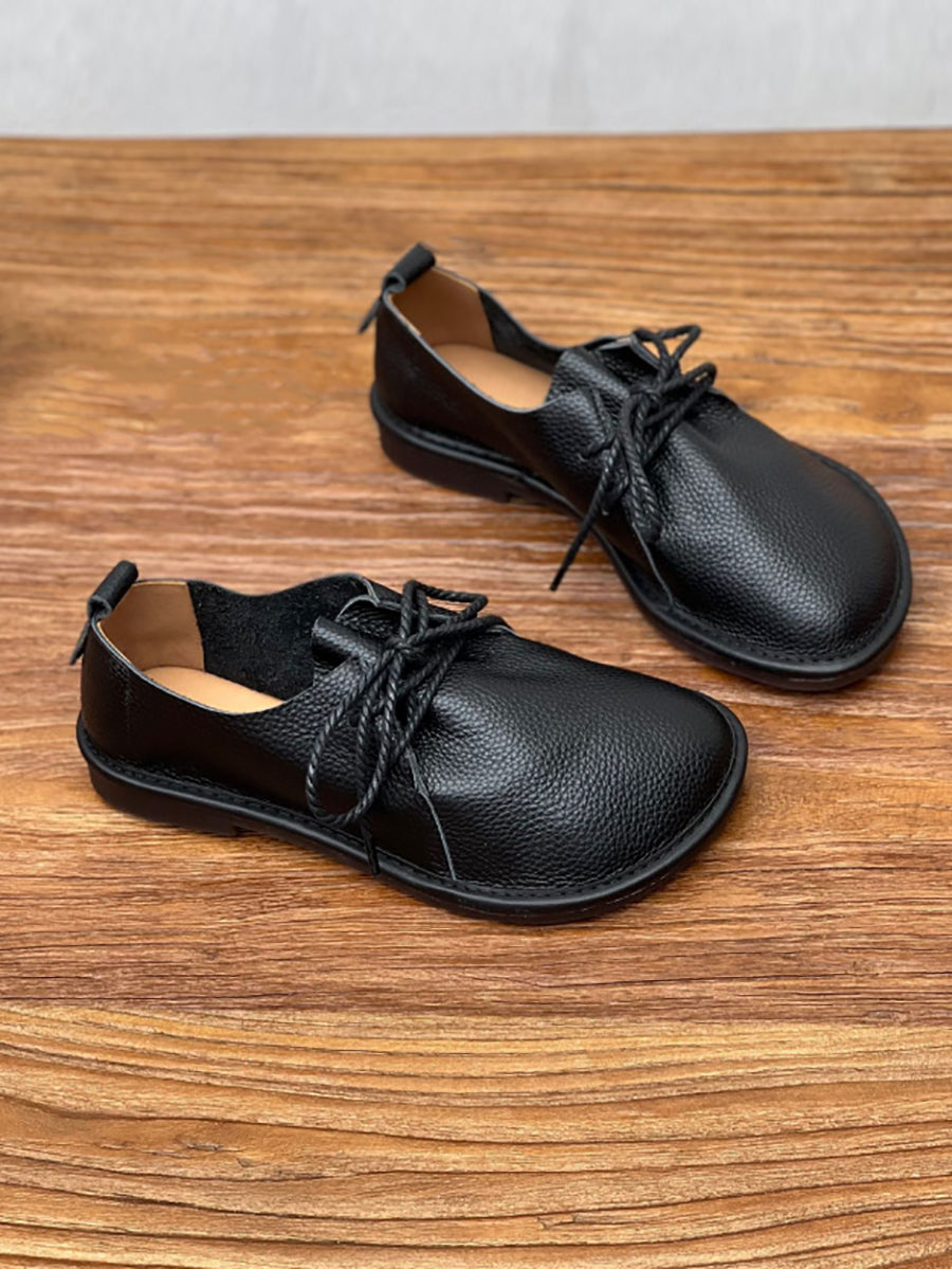 Women Summer Soft Genuine Leather Low Heel Shoes