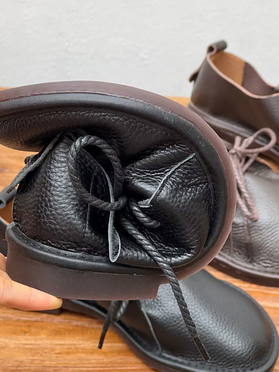 Women Summer Soft Genuine Leather Low Heel Shoes