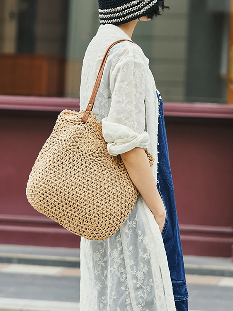 Women Fashion Summer Hand Crochet Shoulder Bag