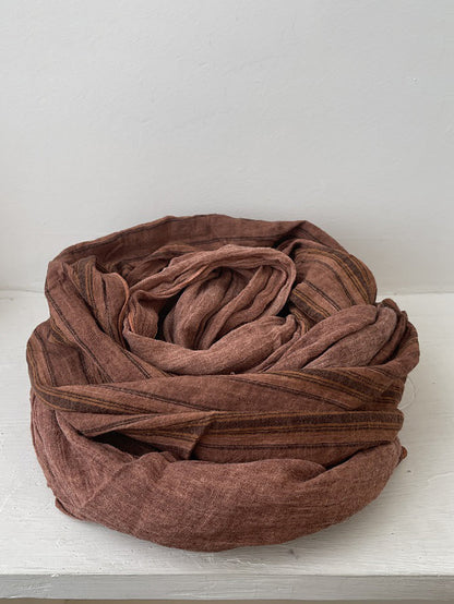 Women Spring Retro Stripe Colorblock Shawl Scarf
