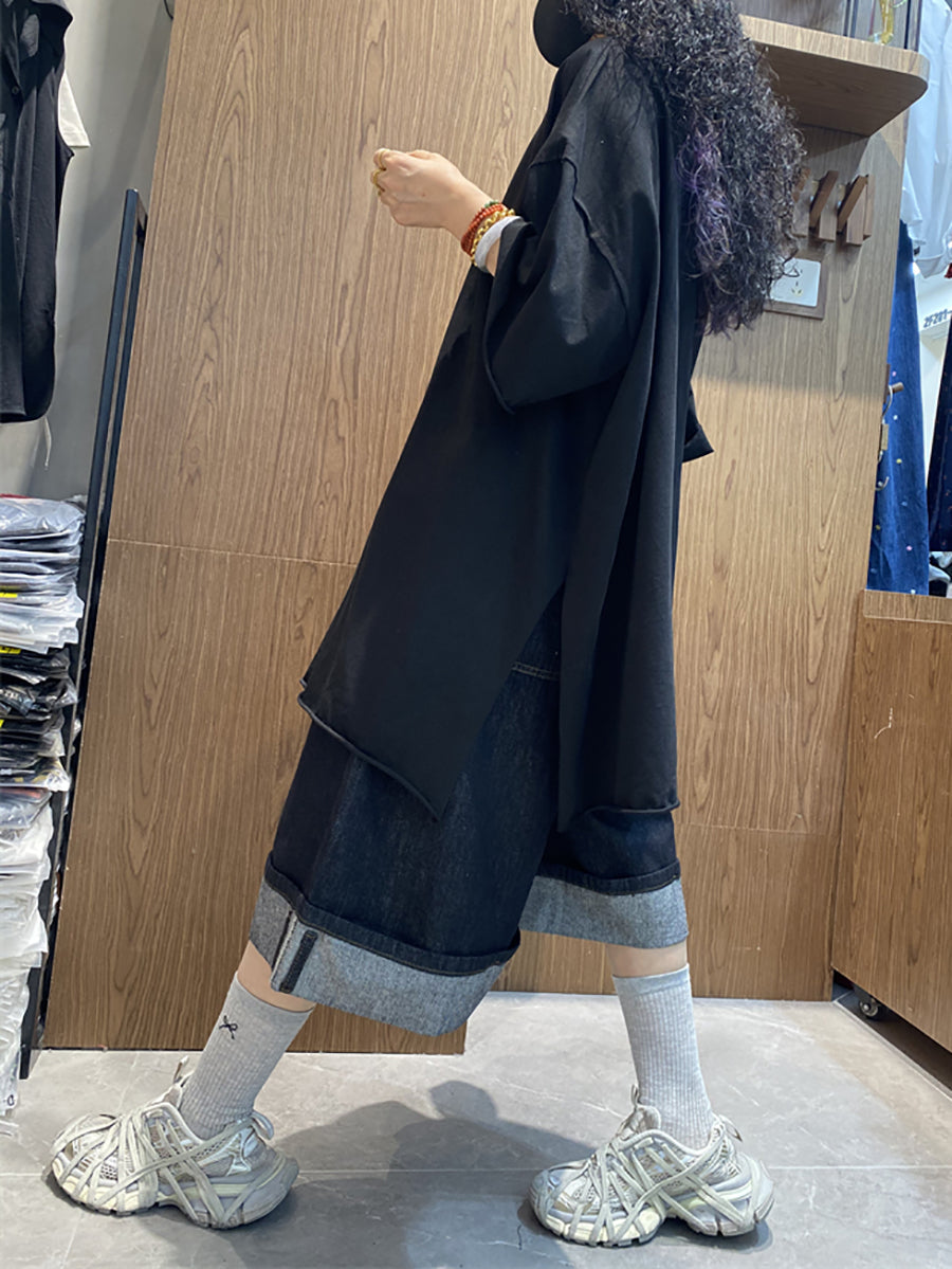 Plus Size Women Summer Casual Pure Color O-Neck Cotton Shirt