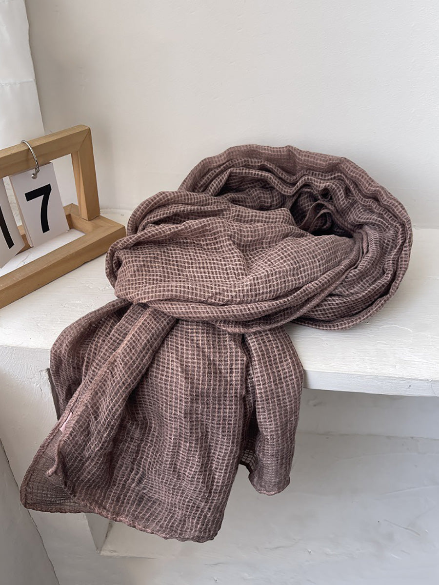 Women Spring Casual Plaid Shawl Scarf