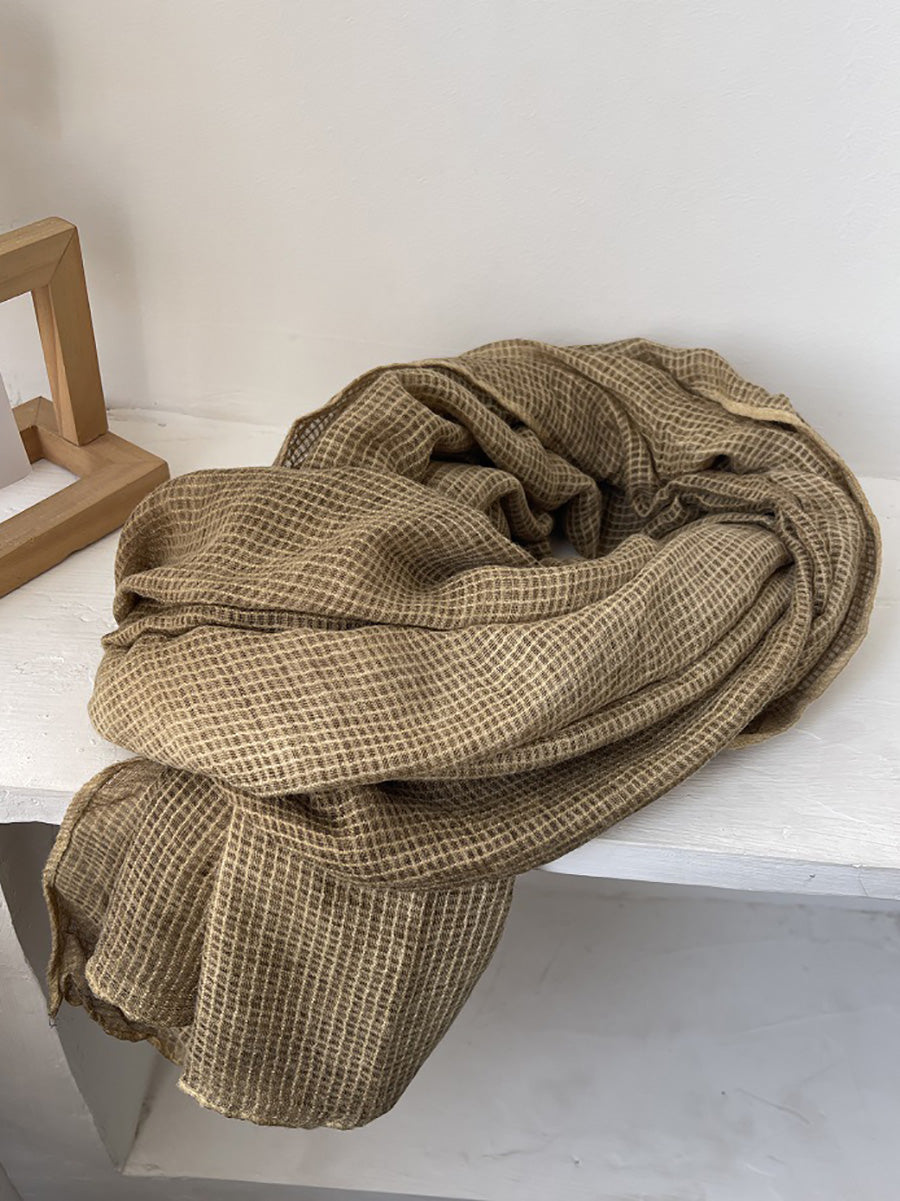 Women Spring Casual Plaid Shawl Scarf