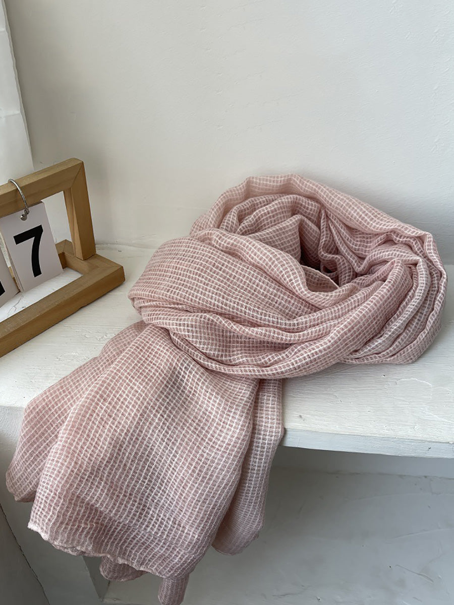 Women Spring Casual Plaid Shawl Scarf