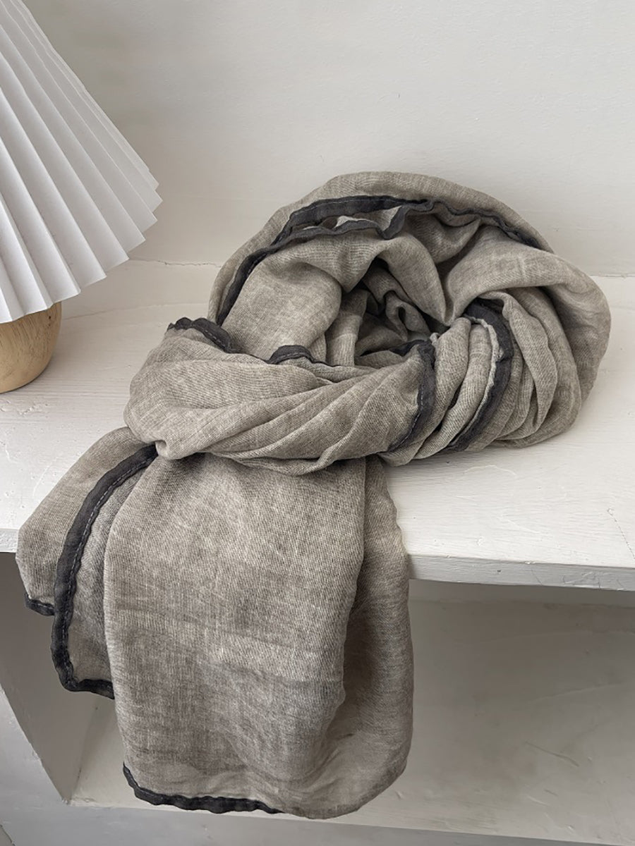 Women Artsy Colorblock Soft Thin Shawl Scarf