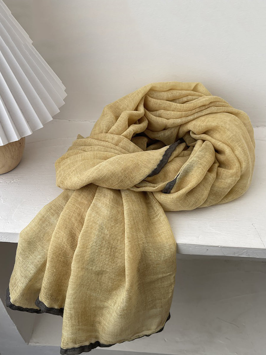 Women Artsy Colorblock Soft Thin Shawl Scarf