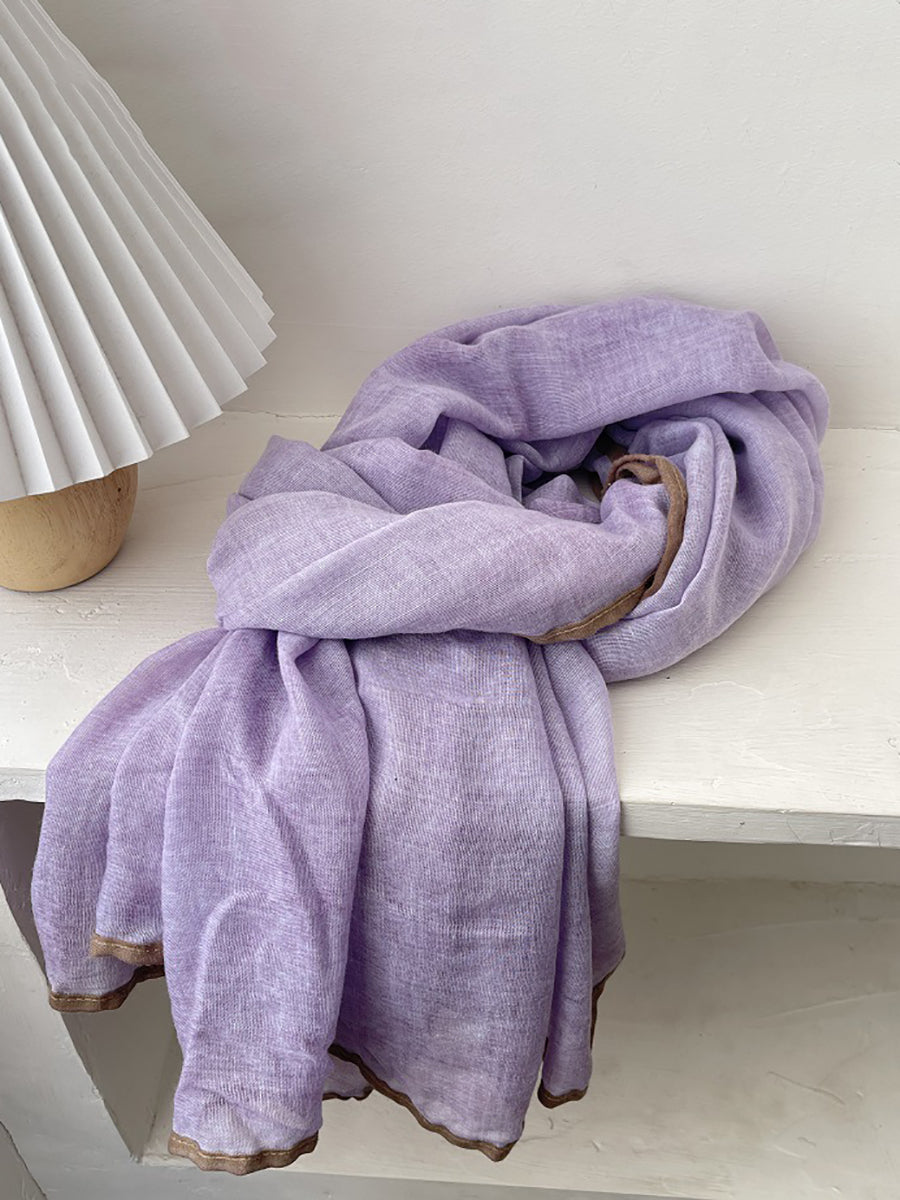 Women Artsy Colorblock Soft Thin Shawl Scarf