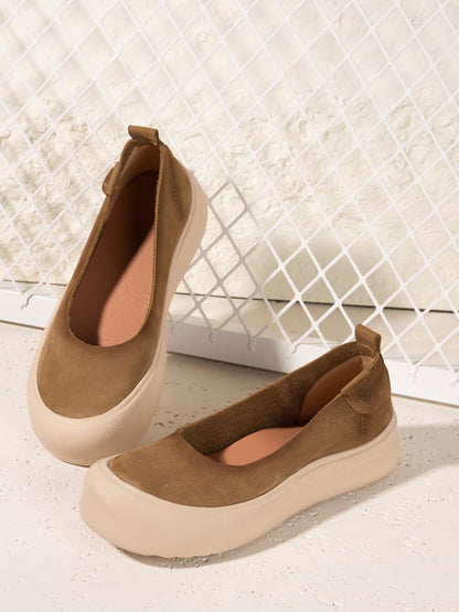 Women Summer Soft Leather Mid Heel Shoes