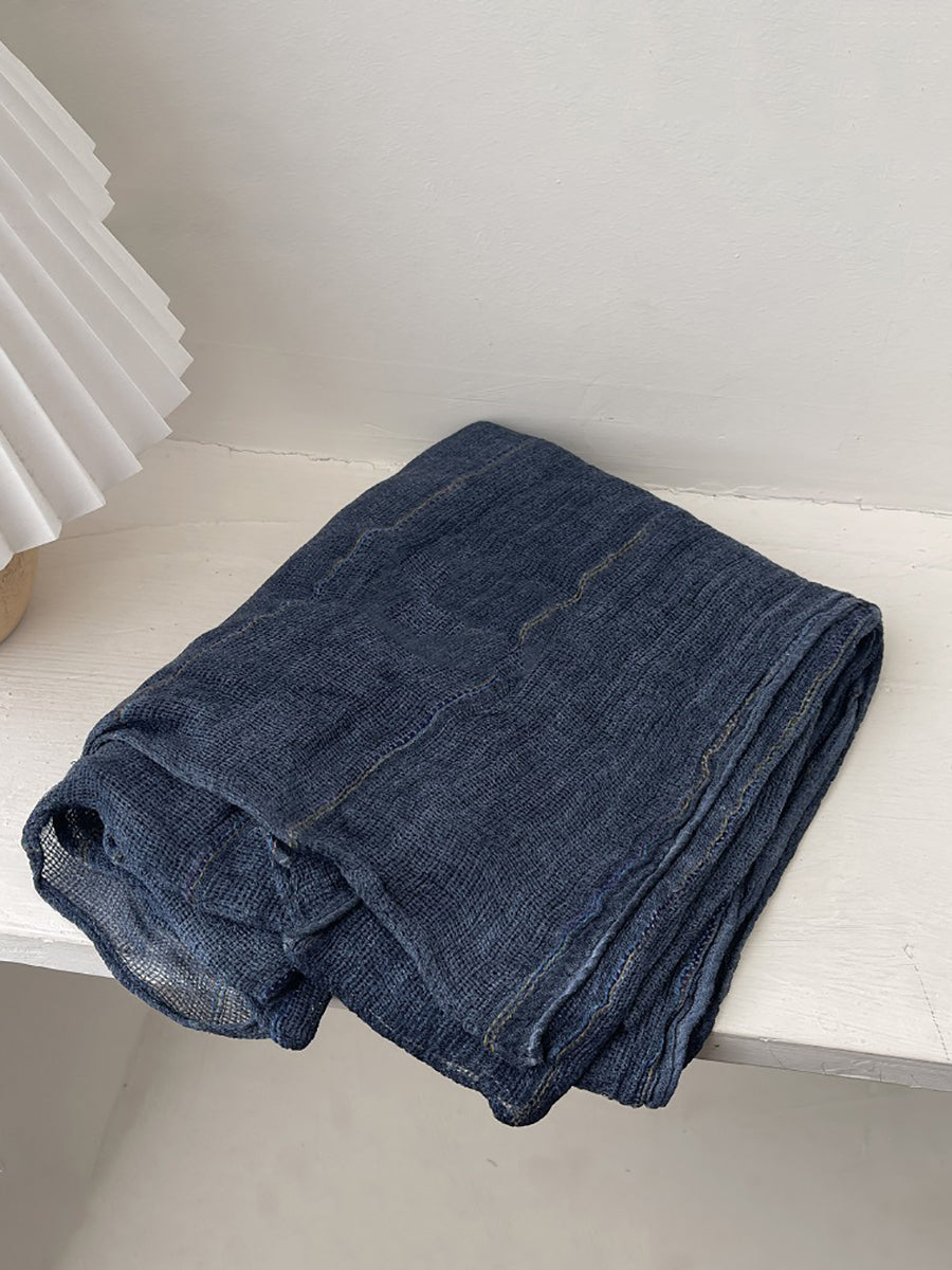 Women Retro Pure Color Soft Shawl Scarf