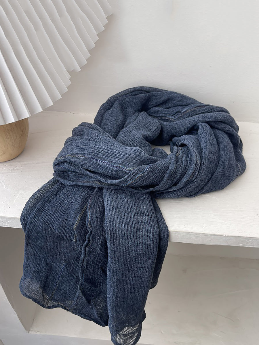 Women Retro Pure Color Soft Shawl Scarf