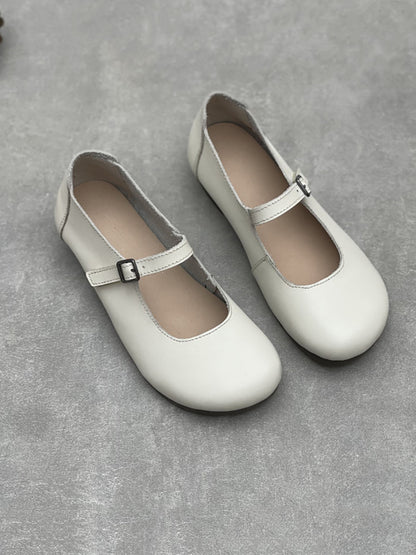 Women Casual Genuine Leather Low Heel Mary Jane Shoes