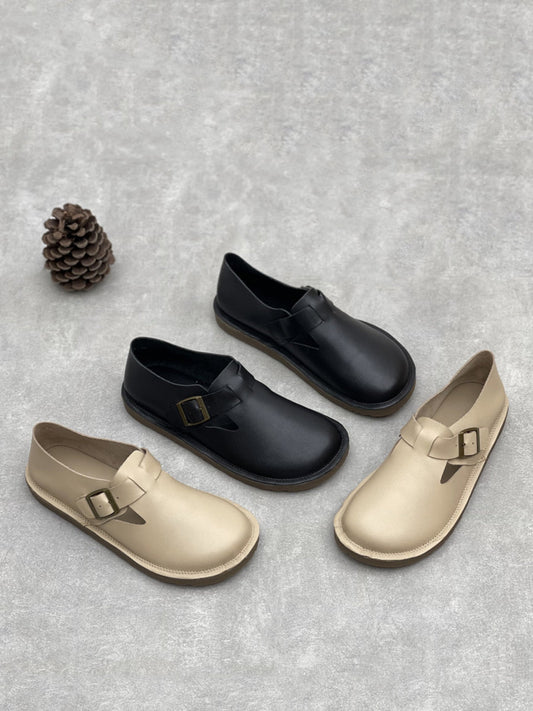 Women Summer Casual Soft Leather Flat Shoes