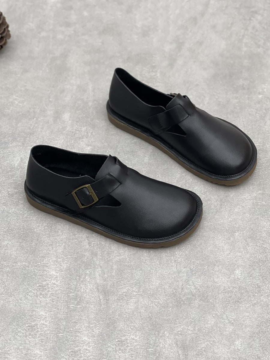 Women Summer Casual Soft Leather Flat Shoes